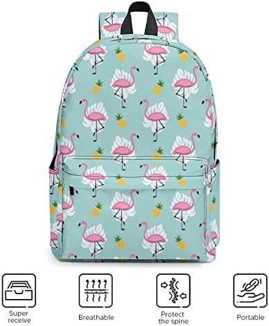 Mochila Ewobicrt Flamingo Pineapple Backpple 16,7 polegadas Lapto de laptop fofo Casual Daypack Bookbag para acampar de viagens