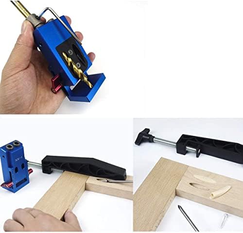 Kit de gabarito de orifício de bolso, ferramentas de perfuração para parafuso de parafuso de parafuso de carpintaria de perfuração de perfuração do sistema de perfuração conjunto