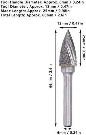 Arquivo rotativo de haste de 6 mm 2 ranhura de ranhura pontiaguda