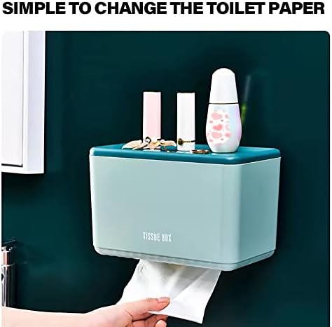 Suporte de papel higiênico Moegelo, organizador de montagem de parede, com prateleira de telefone, suporte de lenço de papel higiênico