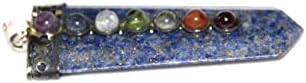 Lapis Lazuli Pingente de chakra plana de 2 polegadas aprox. Jet International Healing Spiritual Divine India Crystal Therapy