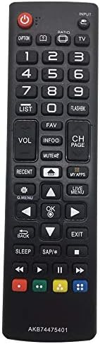 Nova substituição LG AKB74475401 Controle remoto para controle remoto de TV LG, compatível com LG LCD LED HDTV SMART TV