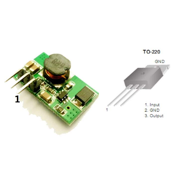 10W DC-DC BUCK CONVERTOR DESLIGADO 9V 12V a 5V Módulo de energia Repl L7805 LM7805