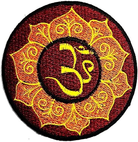 Kleenplus círculo lotus hindu aum om hindi Índia ioga peace transe crafts artes artes reparo reparo de desenho animado bordado ferro em costura em manchas de crachá para jeans jacket backpack tampa