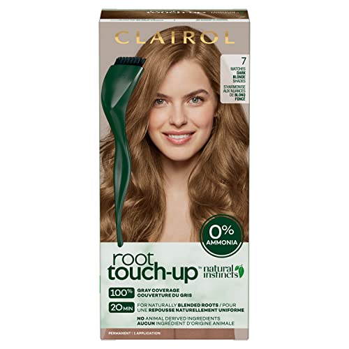 Touch-up da raiz de Clairol por instintos naturais tintura de cabelo permanente, 7 cor de cabelo loira, pacote de 1