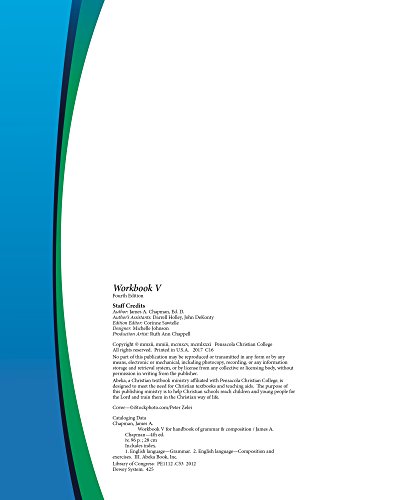 Pasta de trabalho v Para Manual de Gramática e Composição - Abeka 11ª série 11 Gramática em inglês e escrita Texto do trabalho