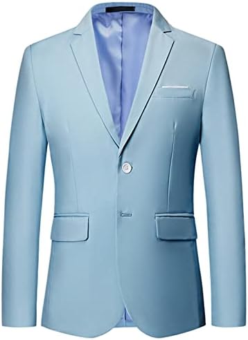 Maiyifu-gj mens sólido Slim Fit Blazer Jacket de dois botões entalhou no traje de negócios clássico de negócios diário de festa
