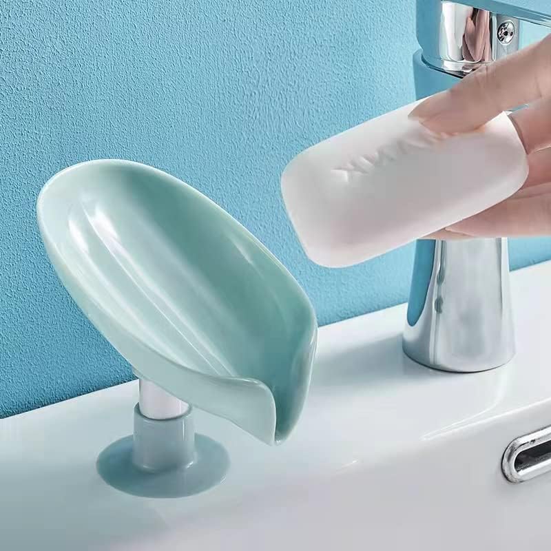 Porto de sabão de barra, não um sabonete limpo fácil perfurado para chuveiro, forma de folha por suporte de sabão auto -drenante para banheiro, pia da cozinha