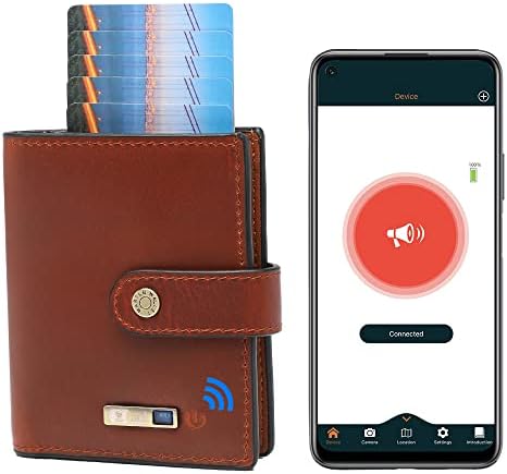 SMART CC Bluetooth Anti-Perd-Perd With Wallet Tracker e Finder GPS Localizador de posições de alumínio Alumínio Mens Slim Couather Carteira Minimalista Caso do cartão de crédito