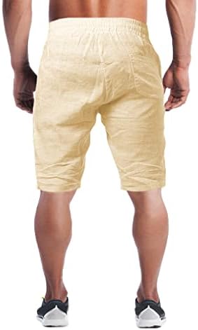 Shorts de linho masculinos de YKB algodão de algodão de ginástica leve de ginástica de ginástica para homens