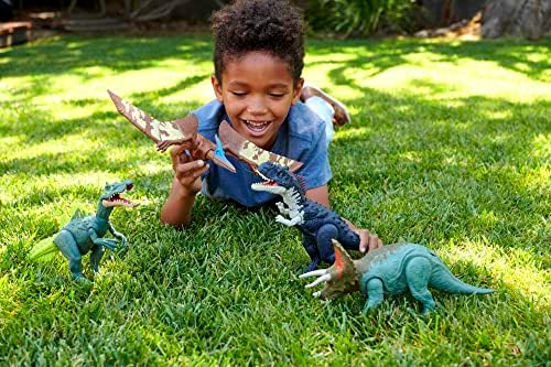Jurassic World Toys Dominion Roar Strikers Pternanodon Dinosaur Toy com Flying Bite Attack & Sound, além de aplicativos para