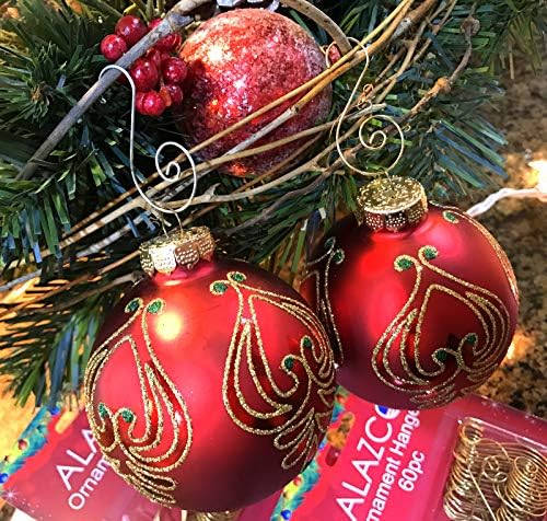 ALAZCO 120pcs Silver & Gold Gold Swirl Decorativo Ganchos de 2 Longo Excelente qualidade Spiral Christmas Holiday Holiday Gancho