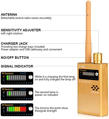 Eilimy Anti-Spy Wireless Signal Signal Signal Detector Set [Upgrade aprimorado] Bug GPS Camera Signal Signal Detector ， para detectar o detector de sinal sem fio da câmera oculta