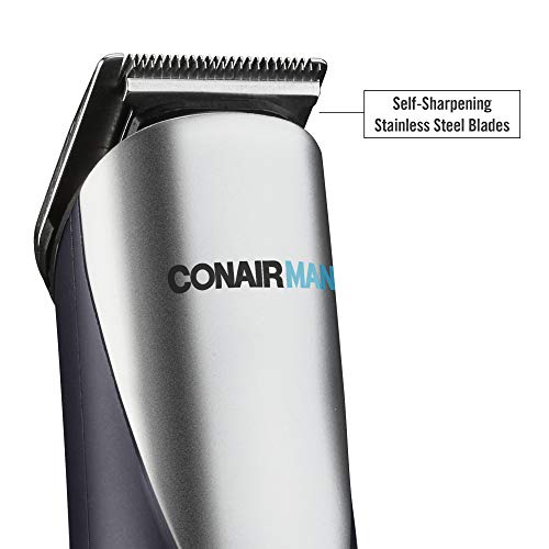 Conairman lítio ion all-in-1 barba, orelha, nariz e aparador de cabelos para homens, kit de aparador de aparador sem