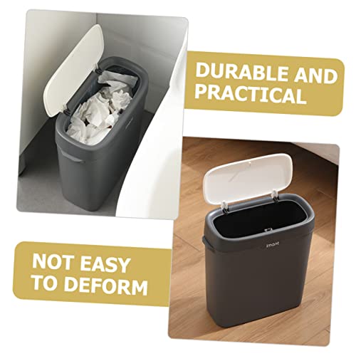 Lixo de lixo de homoyoyo lata de lixo lixo lixo branco com contêineres quadrados de tampa com tampas lixo de lixo de lixo de plástico lata de lixo de lixo pequeno lata de banheiro lixo de lata de cozinha