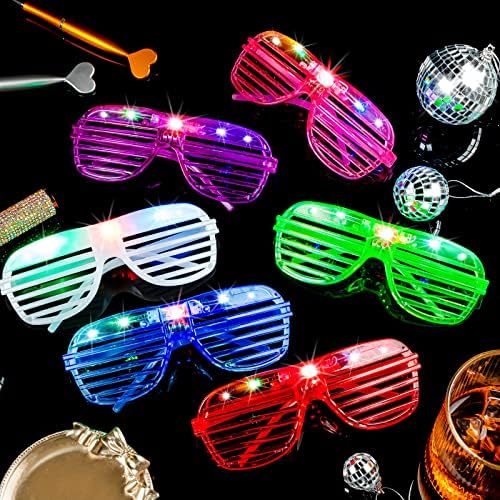 Óculos de LED luminam copos 6 cores neon led tons de obturador copos para adolescentes favores de festas de neon de