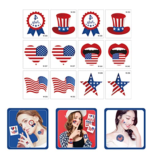 120 Sheets Celebração Arm Independence Cheek National Favors Art America Back Of Adult Decorative Temporary Body Julho para Party ombro TH STATERS TATOOS FACE