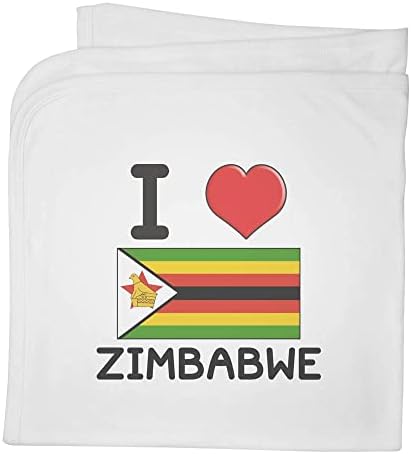 Azeeda 'eu amo Zimbabwe' Cotton Baby Blanket / Shawl