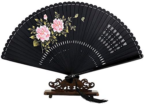 Ventilador dobrável do lyzgf, ventilador de mão dobrável chinês vintage Camellia Fan Handheld Fan Small dobring