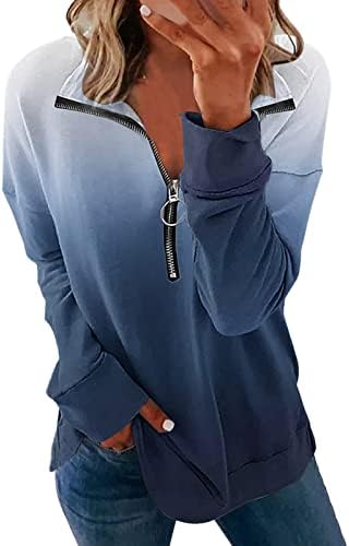 Camisas femininas impressão folclórica solta 2023 tops zip v pescoço de manga comprida moletom túnica top top casual blusas