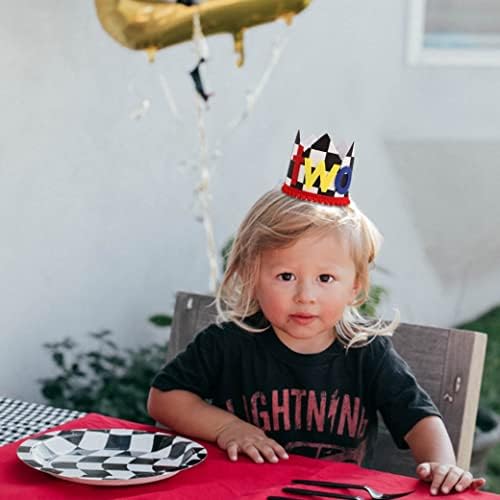 McQueen Birthday Party Supplies for 1st Birthday - McQueen Birthday Crown for Photo Booth Props e Bolo de cenário Smash,