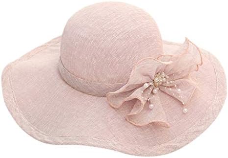 Mulheres Capinho de Casamento Fascinador Chapéu Bridal Lúnculo largo Roll Up Sun Straw Hat Fedora dobrável leve