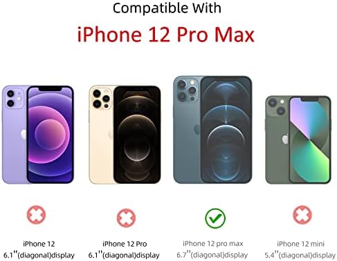 Caixa de carteira do iPhone 12 Pro Max compatível com dois cabeças com carteira de carteira e carteira com zíper, carteira