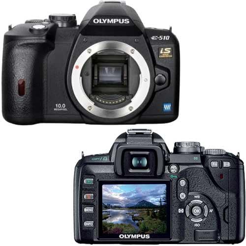 Olympus Evolt E510 10MP Digital SLR Câmera com estabilização de imagem de mudança de CCD