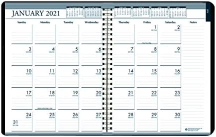 House of Doolittle 2021 Weekly and Monthly Planner Calendar, capa preta, abalada, 8,5 x 11 polegadas, janeiro a dezembro