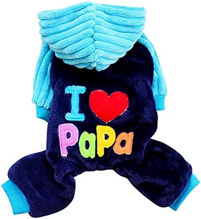 Honprad Pet Dog de quatro pernas de outono de inverno roupas grossas eu amo mamãe papai roupas de estimação roupas de estimação para