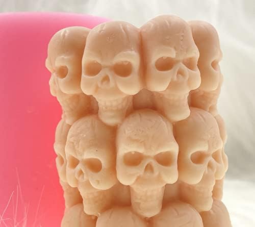 Molde de crânio 3D premium - Crie decorações hiper -realistas de Halloween e efeitos especiais, molde de silicone para velas, molde de argila fofa, molde de resina, molde de aromaterapia, molde de halloween