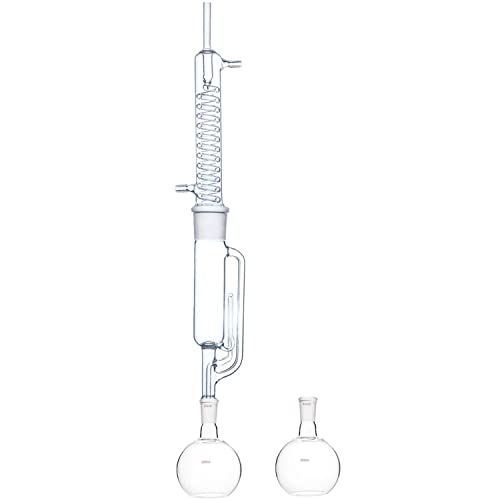 Dinglab 500ml 24/40 extrator de vidro Soxhlet Condensador de bobina Graham e balão de fundo plano