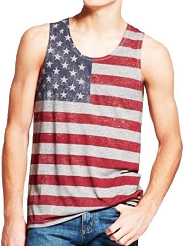 Mossimo Supply Co Men's American Flag Gray Muscle Tank Top
