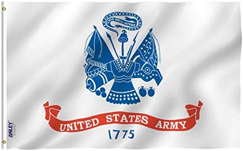 ANLEY FLY BRIEDE 3X5 PODOS BANDEIRA DO Exército dos EUA - Cor Vívida e Prova de Fade - Cabeçalho de Canvas e costura dupla - Bandeiras