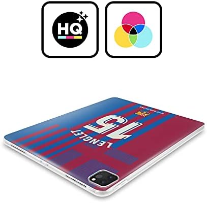 Projetos de capa principal licenciados oficialmente FC Barcelona Clément Lenglet 2021/22 Plauts Home Kit Grupo 2 Caixa de gel macio compatível com Apple iPad Air 2020/2022