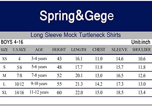 Spring & Gege Little & Big Kids Algodão macia Manga longa Mock Turtleneck Shirts