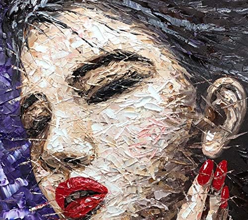 BOIEESEN ART, 30x40 polegadas pintadas à mão pinturas a óleo texturizadas modernas retratos abstratos Red Lips