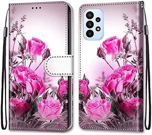Snnclet para Samsung Galaxy A23 Livro de caixa do telefone fólio Design de flores Caso de proteção PU CAPA DE CAPARIA DE CAPAREIRA