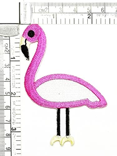 Kleenplus Pink Flamingo Bird Animal Cartoon Crianças Crianças Patch Ferro bordado em crachá costurar em roupas de remendo roupas de bordado de adesivo
