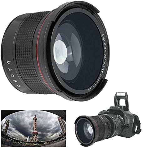 NC 2-em-1 Universal 58mm 0,35x Macro peixe-peixe de lente de múltiplas revestimentos de lentes de várias casas para câmera