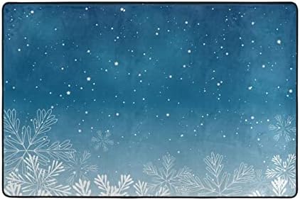 Blue Christmas Snowflakes Snow Flors Grandes tapetes de área macia Playmat Tapete de tapete para crianças Quarto de quarto quarto 3