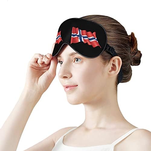 Máscara do sono da bandeira da Noruega Tampa de máscara de máscara de máscara leve com cinta ajustável para homens mulheres