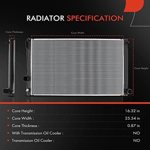 Conjunto do radiador do refrigerante do motor A-premium Compatível com Toyota RAV4 2017 2018, L4 2.5L, Transmissão manual,