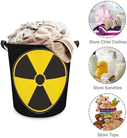Aviso de radiação nuclear Sinal de lavanderia cesta de roupa dobra