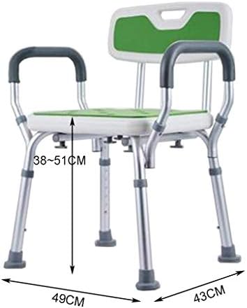 Fxlymr chuveiro Cadeira de chuveiro com braços e ferramenta de banho de altura ajustável nas costas Anti Skid e sem assento