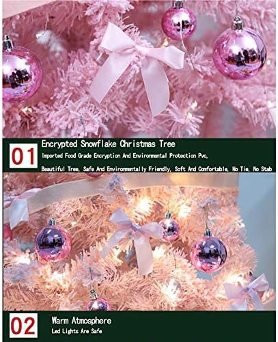 DLPY 9,8 pés árvore de Natal Artifical com decorações Flores Ornamentos de glitter pernas de metal de Natal para decoração de