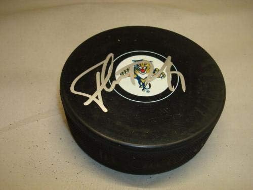 Tomas Fleischmann assinou o Panteras de Florida Panthers Puck autografado 1b - Pucks autografados da NHL