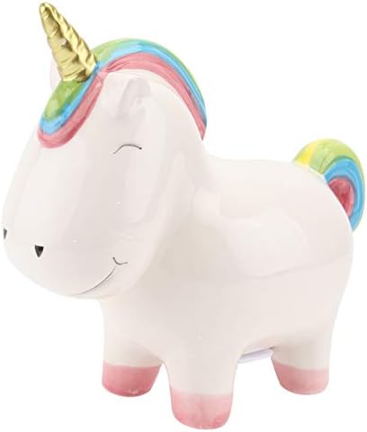 Toyandona 1PC Unicorn Piggy Bank, Cartoon Rainbow Cerâmica Banco Unicorn Money Bank Bank para crianças