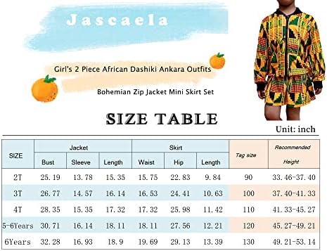 Jascaela Girls 2 peças Roupas de estampa africana