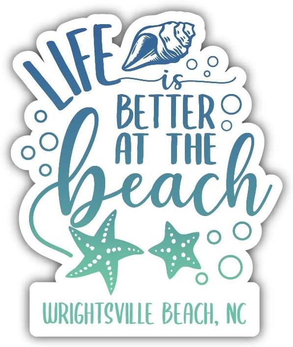 Wrightsville Beach Carolina do Norte de 4 polegadas Decalque de vinil Sticker Beach Life Design